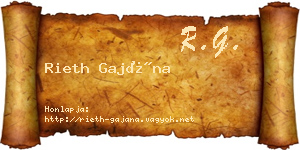 Rieth Gajána névjegykártya